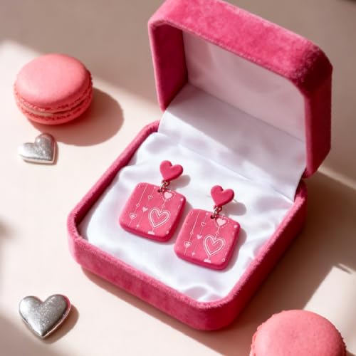 CHGCRAFT 4 Pcs Valentine's Day Love Heart Cupid Polymer Clay Texture Sheet Mail Silicone Clay Texture Mat for Polymer Clays Making Earrings Jewelry DIY Crafts 5.5 × 5.5 Inch - style: Love Heart
