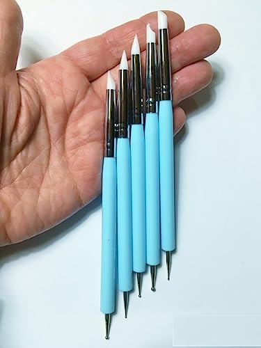 Morezmore M00058 5pc Double-Ended Silicone Color Shaper Ball Stylus Tools