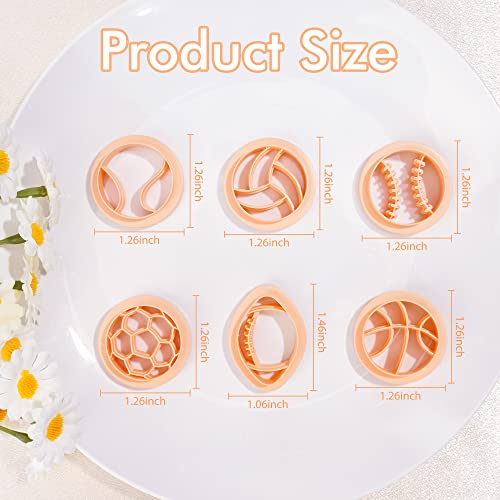 Puocaon Sports Polymer Clay Cutters - 6 Shape Sports Balls Set for Jewelry Making