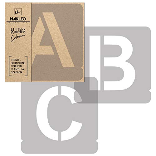 NAKLEO 42 Pcs Letters & Numbers Plastic Stencils for Crafts Reusable 2 Inch, Letter for Painting, Alphabet, Template Art, Wall, Wood, Fabric - Modern Sans - color: Modern Sans – Capital, size: 2.0" x 2.0"