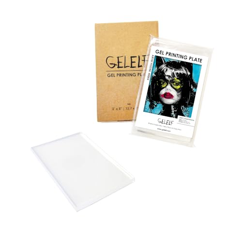 Upgraded Gel Printing Plate No Aging & Bubbling, Mini Size 3" x 5" Reusable Gel Plates for Monoprinting -Printmaking Art Supplies for Card Making, Book Press, Journaling, Scrapbooking - size: 3" x 5" | 12.7 x 7.6cm