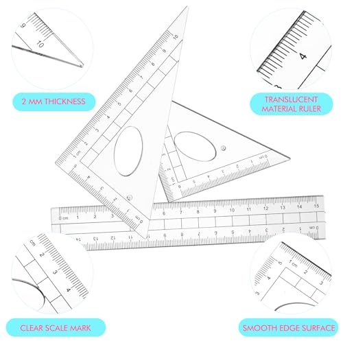 Zonon 36 Sets Math Geometry Kit Student 10 Pcs Shatterproof Storage Box Includes Compass, Rulers, Protractor, Eraser, Pencil Sharpener, Lead Refills, Pencil for Back to School Students Class Teacher