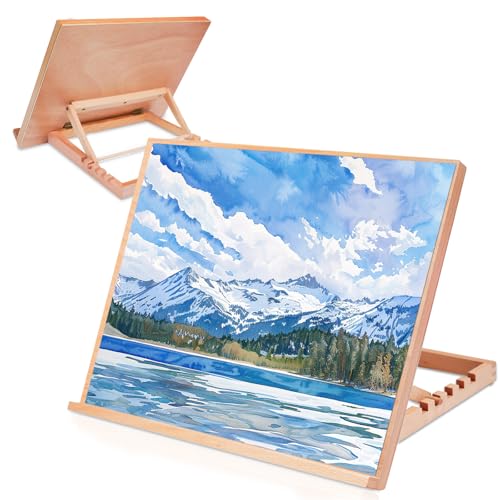 CONDA Wood Drafting Table Easel 17 Inches by 12.8 Inches Drawing and Sketching Board, A3 Drawing Board in 17 Inches by 12.8 Inches for Adults, Artists, Beginners & Students - style: Tabletop Easel