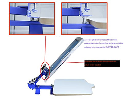 INTBUYING Screen Printing Press T-Shirt Screen Printing Machine One Color One Staion Manual with Removable Pallet Bracket