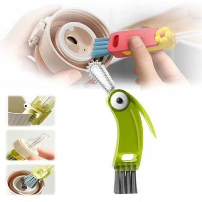 4 in 1 Cup Lid Cleaning Brush,Crevice Cleaning Brush Set for Baby Bottle Gap Tight Spaces Cup,4 in 1 Bottle Cleaning Brush Set Multifunctional Cleaning Brush Portable Cup Lid Cleaner(Green) - color: Green