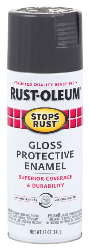 Rust-Oleum 7784830-6PK Stops Rust Spray Paint, 12 oz, Gloss Charcoal Gray, 6 Pack - color: Gloss Charcoal Gray, size: 12 Ounce (Pack of 6)