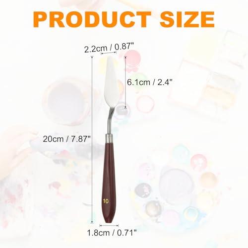HARFINGTON 2pcs Palette Knife Painting Tool 2.4" x 0.87" Stainless Steel Art Spatula Pallet Knives Scrapers Tools with Plastic Handle for Acrylic Oil Canvas Mixing Spreading, Red/Silver - size: 2.4" x 0.87"