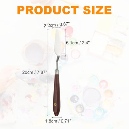HARFINGTON 5pcs Palette Knife Painting Tool 2.4" x 0.87" Stainless Steel Art Spatula Pallet Knives Scrapers Tools with Plastic Handle for Acrylic Oil Canvas Mixing Spreading, Red/Silver - size: 2.4" x 0.87"