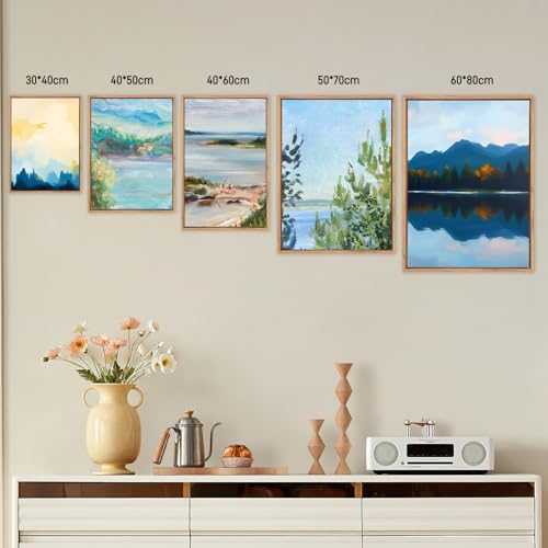 Canvas Floating Frame, Canvas Frame 0.75 inches deep Floater for Canvas Panel Oil Painting Wall Art Prints (Natural Wood, 19.6x27.5) - color: Natural Wood, size: 19.6x27.5