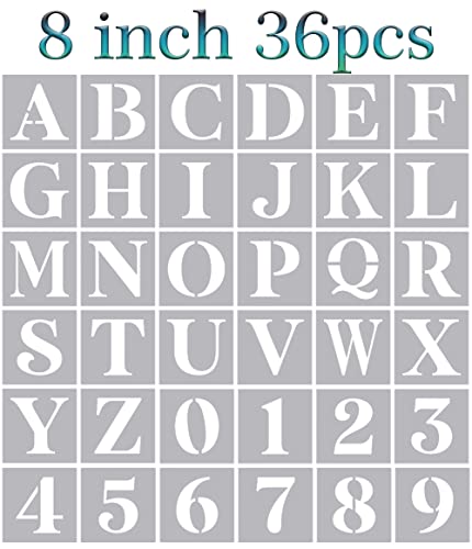 8 Inch Large Letter Stencils - Alphabet Stencils for Painting on Wood, DIY Crafts & Wall Signs - size: 8inch
