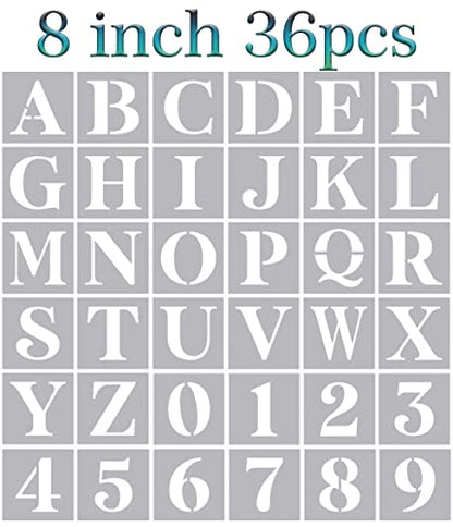 8 Inch Large Letter Stencils - Alphabet Stencils for Painting on Wood, DIY Crafts & Wall Signs - size: 8inch