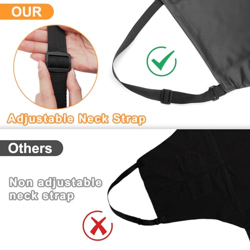 Gotega 4 Pack Waterproof Rubber PVC Apron Adjustable Dishwasher Apron-Women Men Heavy Duty Work Apron for Dishwashing Chemical Lab Butcher Grooming Black - color: Black