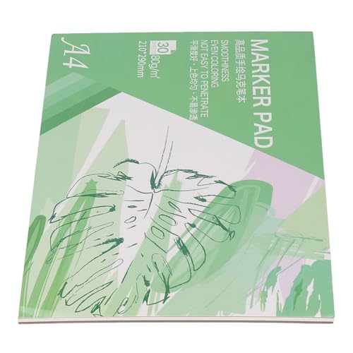 Marker Pad, Professional Textured 80gsm A4 Marker Paper Pad with 30 Sheets for Artists Beginners and Kids Ideal for Drawing Painting Sketching
