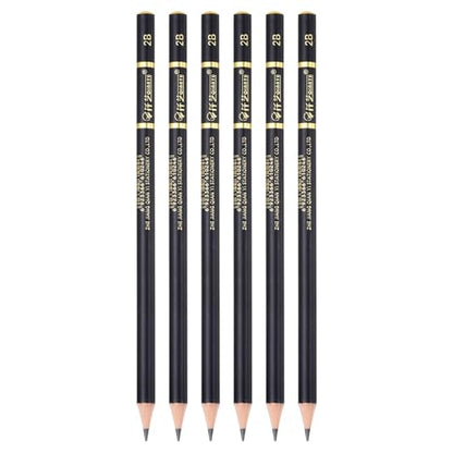 PATIKIL 6Pcs Drawing Pencils for Sketching, 2B Refill Sketch Pencils for Drawing, Graphite Art Pencil Set Professional Resistant Lead for Painting Shading Artist Office Supplies - size: 2B