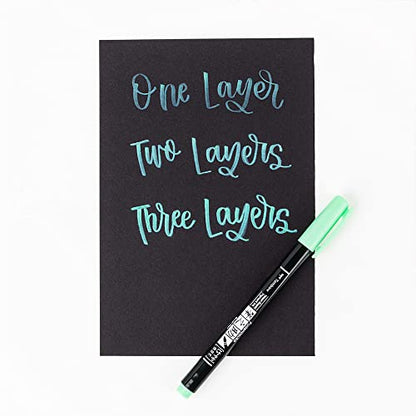 Tombow Brush Pen Fudenosuke pastel for black paper, light green