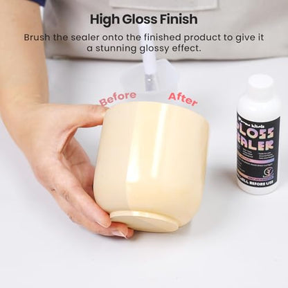 Eco-Friendly Acrylic Gloss Sealer Varnish - Fading & Water Resistance - Fast Drying for Concrete Gypsum Plaster (4oz) - color: 4oz