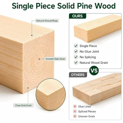 Unfinished Wood Blocks for Carving, 4 Pcs 3 x 8 x 1 Inch Solid Wood Blocks for Whittling, Engraving, Painting and DIY Crafts - size: 3x8x1 Inch