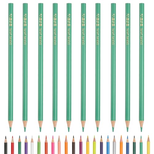 PATIKIL Colored Pencils, Gem Green Color Drawing Pencils with Oil-Based Cores Art Scrapbook Supplies for Adult Coloring Books Artists Beginners Drawing Sketching, 10 Pcs - color: Gem Green