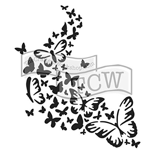 The Crafters Workshop Butterfly Trail Stencil, Transparent, 6 x 6-Inch (18 x 16 x 0.1 cm) - style: Butterfly Trail
