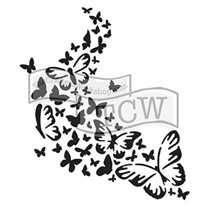 The Crafters Workshop Butterfly Trail Stencil, Transparent, 6 x 6-Inch (18 x 16 x 0.1 cm) - style: Butterfly Trail