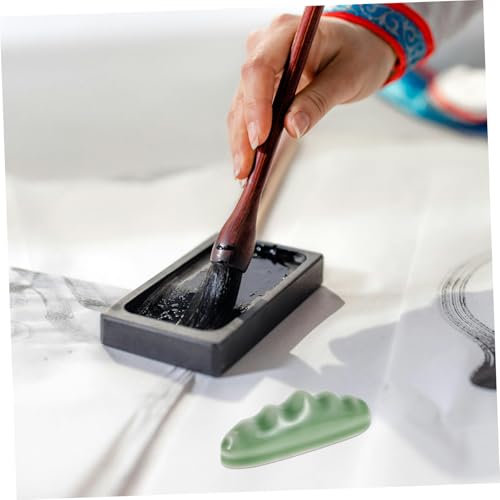 VILLCASE Wave Design Ceramic Brush Holder for Calligraphy and Painting Artistic Brush Rest and Drying Rack Unique Ceramic Pen Stand for Artists and Calligraphers