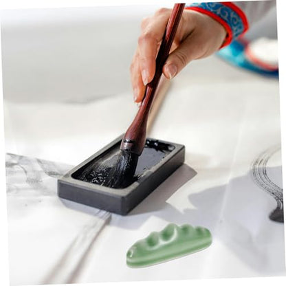 VILLCASE Wave Design Ceramic Brush Holder for Calligraphy and Painting Artistic Brush Rest and Drying Rack Unique Ceramic Pen Stand for Artists and Calligraphers