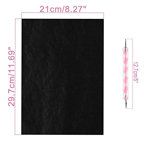 Yesallwas 50 Sheets A4 Multicolor Carbon Transfer Paper, Tracing Paper for Wood, Paper, Canvas and Other Art Surfaces with Double Ended Tracing Stylus - color: Multicolor