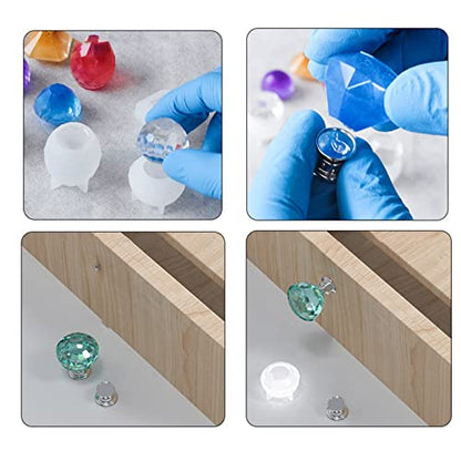 3D Dresser Knob Resin Mold Handles Silicone Resin Casting Mold Drawer Kitchen Cabinet Door Hardware with Accessories - color: Set