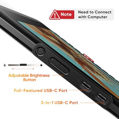 XP-PEN Artist 13.3 Pro V2 Drawing Tablet with Screen, 16K Pressure Sensitivity Digital Drawing Tablet for PC Mac Chromebook Android, Fully Laminated Graphic Tablet with Pen, Foldable Stand Included - color: black, size: 13.3 inch