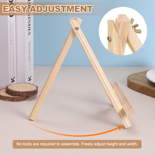 MECCANIXITY Mini Wood Display Easels, 11.8"x7.9"A-Frame Painting Tabletop Easels Holder Stand for Artists Beginners Displaying Small Canvases Art Photos Business Cards(Pack of 3, Wood Color) - size: 11.8"x7.9"