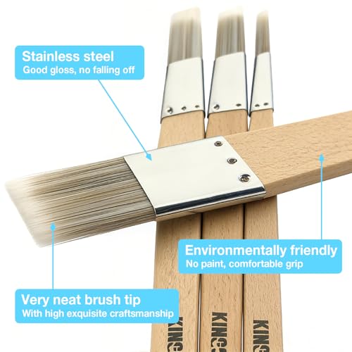 Trim Paint Brushes Set of 4-0.25", 0.5", 0.7", 1" Slant Lining Fitch Paint Brushes for Detail, Small Cutting in Brushes for Trim, Edges and Crafts - size: 4 PCS, 0.25",0.5",0.7",1"