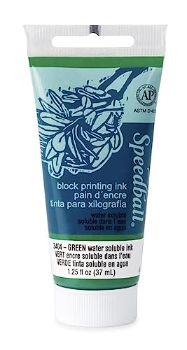 Speedball SPD-3404 Water Soluble Block Printing Ink, Green, 1.3 oz - color: Green, size: 1.3 fl oz