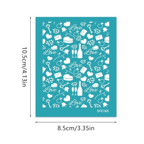 Briartw 5 Pattern Clay Silk Screen Stencil Set for Polymer Clay – Valentine's Day Earring Stencil Set - DIY Craft Templates – for Polymer Jewelry,Earrings,Sculpting & Decorative Art - 4.13x3.35 Inch