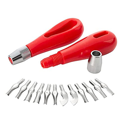 Linoleum Cutter Set, 2 Sets with 6 Blades for Cutting and Crafting, Carvings, DIY