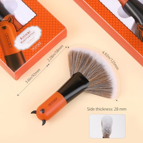 Docolor Fan Brush Professional Face Makeup Brush Highlighting Kabuki Premium Synthetic Hairs Cosmetic Tool, Red BULL Fan Brush - size: Red BULL Fan Brush