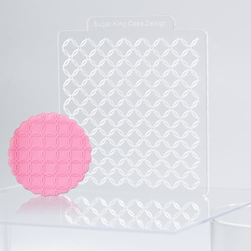 KALAIEN 3 Pack Cookie Embosser Set, Fondant Impression Mats Acrylic Embosser for Fondant Stamps, Texture Sheets for Polymer Clay, Chocolate, Cupcake Topper, Fondant Molds-Style 4 - color: Style 4
