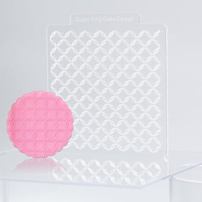 KALAIEN 3 Pack Cookie Embosser Set, Fondant Impression Mats Acrylic Embosser for Fondant Stamps, Texture Sheets for Polymer Clay, Chocolate, Cupcake Topper, Fondant Molds-Style 4 - color: Style 4