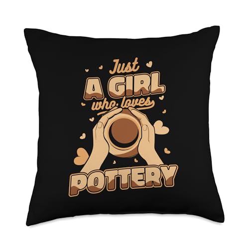 Professional Pottery Aprons Love Kit Tools Gifts Girl Who Loves Wheel Hobby Pro Lover Pottery Throw Pillow, 18x18, Multicolor - size: 18x18