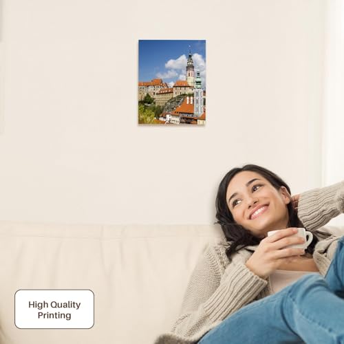 3dRose Czech Republic, Chesky Krumlov. View of town and Krumlov castle. Museum Grade Canvas Wrap 8x10 - size: 8"L x 10"W