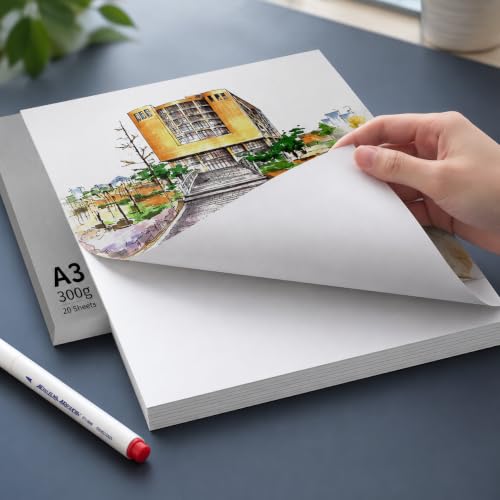 SiaBiced Marker Paper for Markers & Art, 300gsm Bleed Resistant A4 Art Paper, A3 Marker Paper - 300g - 20 Sheets - style: A3 Marker Paper - 300g - 20 Sheets