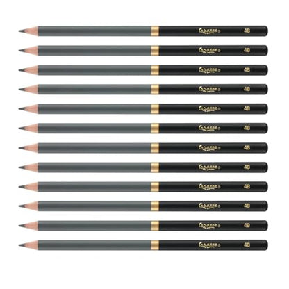 Cezanne Graphite Drawing Pencils Set - 4B, Set of 12 Break-Resistant Graphite Lead, Easy-to-Sharpen Sketch Pencils, Master Artist Quality Graphite Pencils for Technical and Artistic Drawing - color: 4B, size: Set of 12