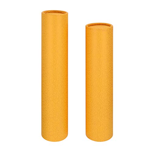 EXCEART Extendable Telescopic Poster Mailing Tube 13.8 to 27 Inches Waterproof Durable Storage for Artwork Blueprints Documents - color: Yellow, size: 35X6cm