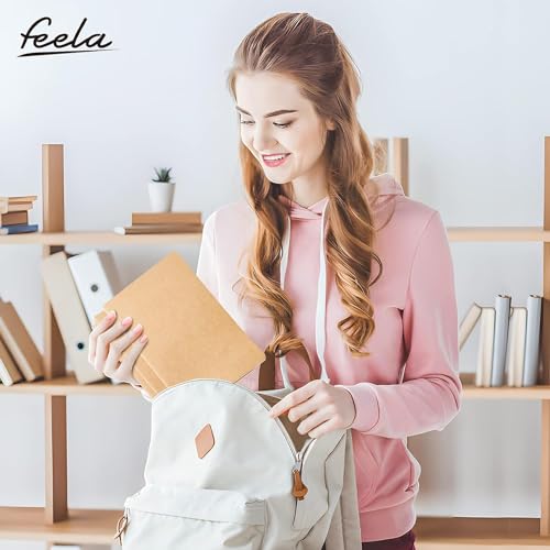 feela 8 Pack Unlined Kraft Paper Notebooks, Blank Journal Note Pad for Drawing Writing, Small Sketchbook Travel Journal Bulk for Women Kids Students Office School Supplies, A5, 60 Pages, 8.3” X 5.5” - style: Blank-8 Pack