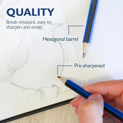 BAZIC PRODUCTS Drawing Sketching Pencils, 8B to HB Graphite, 24-Box | graphite grades 8B to HB, full tonal range, shading, blending, line work, fine art - size: 1 Count (Pack of 24)