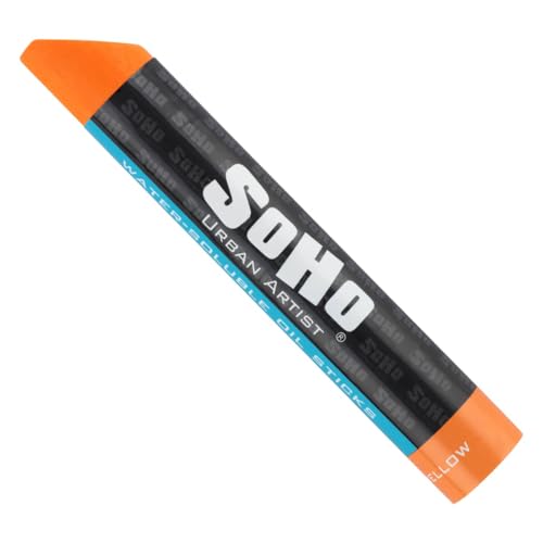 Soho Urban Artist Water Soluble Oil Sticks for Artists – Orange Yellow Oil Paint Stick - 37 ml - No Brushes or Solvents Needed, Paint Any Primed Surface, Water Clean-Up, Non-Toxic, 4.8 x 0.78 - color: Orange Yellow