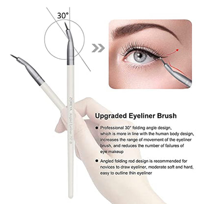 ZOREYA Makeup Brushes - 15 Pcs Premium Bamboo Charcoal Infused Bristles Makeup Brush Set, Foundation Concealers Eye Shadows Make Up Brush,Eyeliner Brushes(White) - color: White