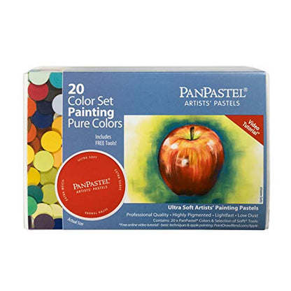 PanPastel Artist Pastels by GOLDEN, Painting Set, 20 Color, Professional Artist Pastels, Unique Pan Format (cake-like)