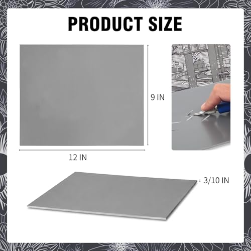 Falling in Art 9 * 12 Linoleum Carving Blocks, 8 Pack Soft Stamp Rubber Blocks for Crafts and Artists Printmaking, Gray,1/8" Thick - color: Gray, size: 9'' x 12'' 8 Pack
