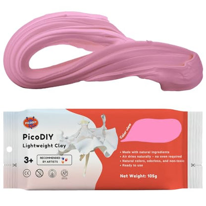 Lightweight Clay - Air Dry Clay, Ultra Light & Soft, Safe & Non-Toxic, Moldable & Flexible, DIY Modeling Clay for Anime Figures, Sculpting, Molding, Creative Art Crafts - color: Pink