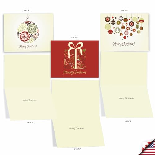 The Best Card Company - 10 Christmas Greeting Cards with Envelopes - Festive, Fun Assorted Holiday Notecards (4 x 5.12 Inch) - Avocado Green Christmas M6646XSG - style: Avocado Green Christmas